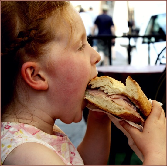 Josie and the giant sandwich