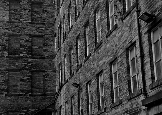 Mill building at Dean Clough, Halifax, Yorkshire, England. Photo by fred shively.